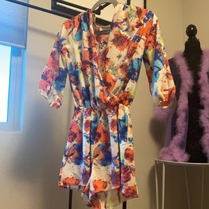 FLORAL WATERCOLOR ROMPER